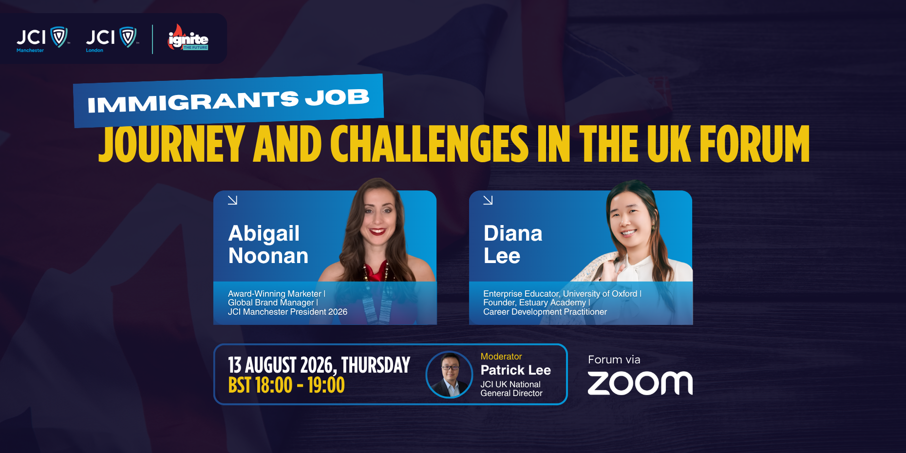 JCI London X JCI Manchester Immigrants Job Journey and Challenges in the UK Forum